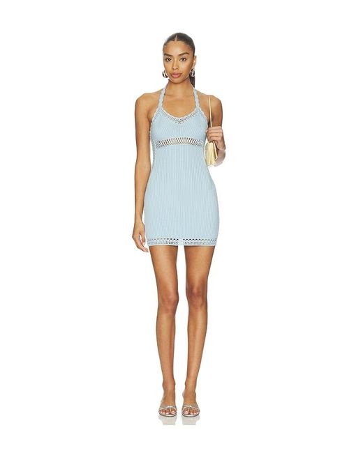 Lovers + Friends Blue Dyanna Halter Mini Dress