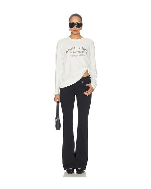 Anine Bing White Ivan Long Sleeve New York Stencil