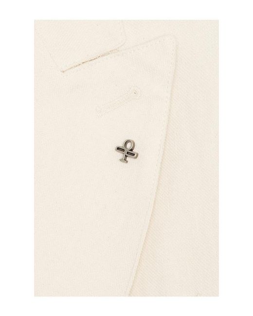 DISTRETTO12 Natural Certo Double Breasted Blazer for men