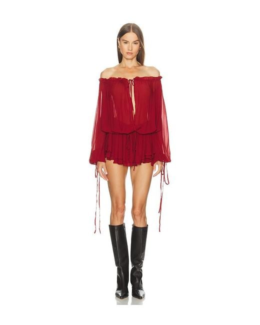 LOBA Red Gabrielle Mini Dress
