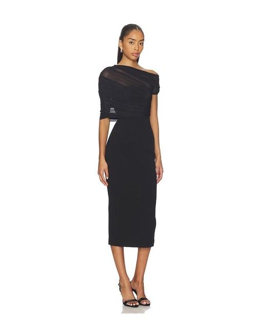SER.O.YA Black Selma Midi Dress