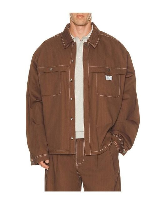 Malbon Brown Station Shirt for men