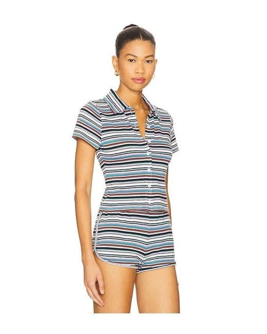 Lovers + Friends Blue Lorraine Top