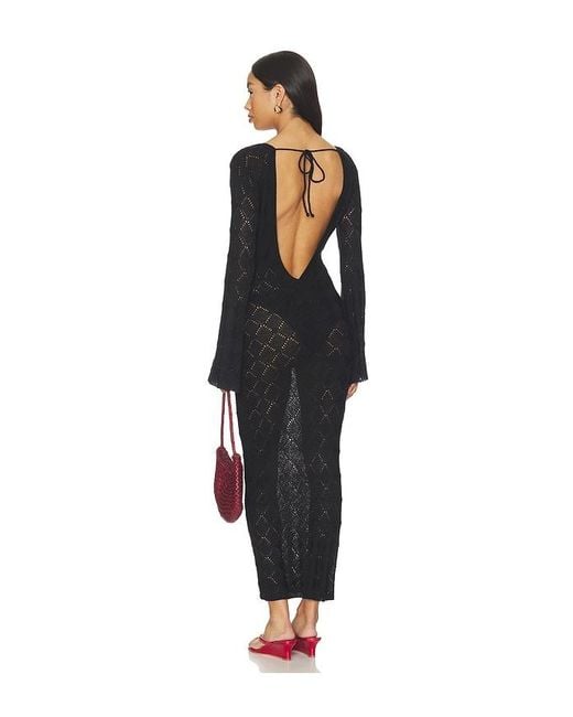 MORE TO COME Black Dylan Deep V Maxi Dress