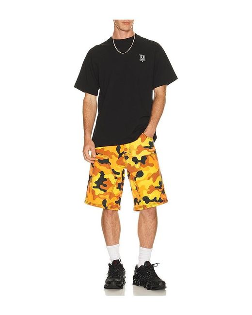 Huf Yellow Kinda Loose Double Knee Camo Short for men