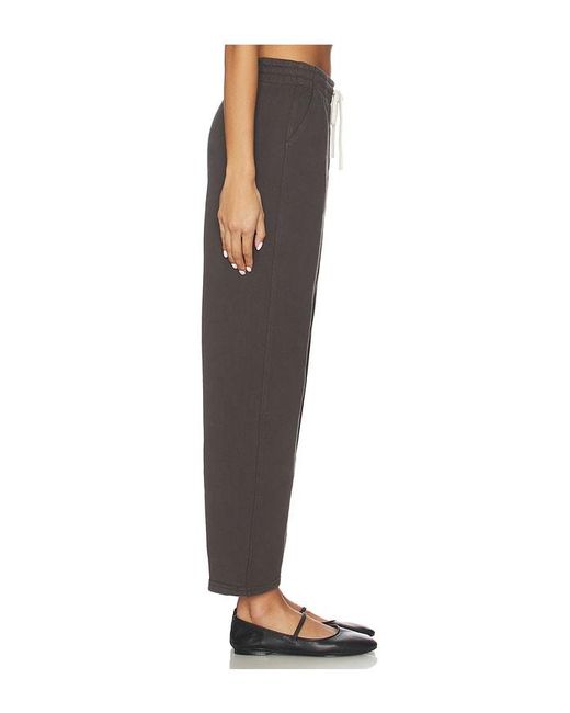 PERFECTWHITETEE Black Fallon Structured Fleece Barrel Pant
