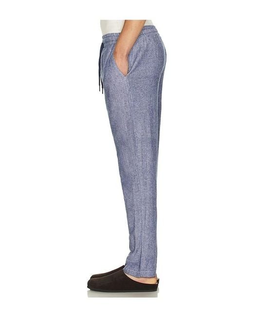 Vintage Summer Blue Linen Pants for men