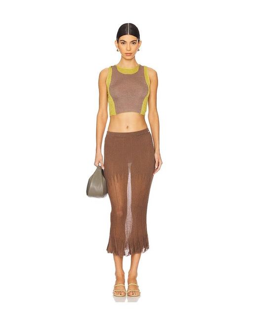 Isa Boulder Orange Two-Tone Twisted Top