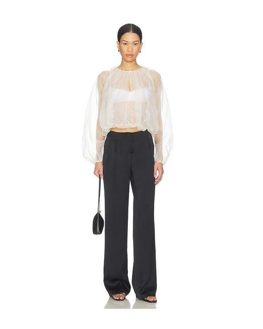 FRAME White The Sheer Balloon Blouse