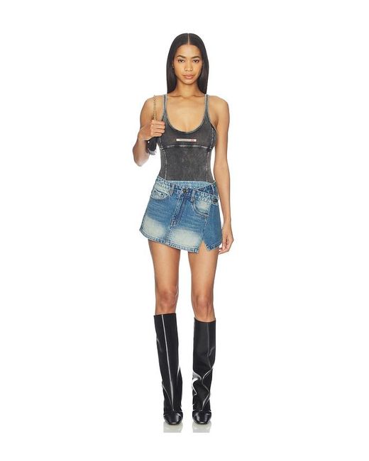 MARRKNULL Blue Two-Piece Denim Skirt