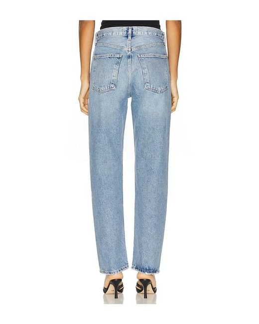 Agolde Blue 90S Pinch Waist High Rise Straight Jeans