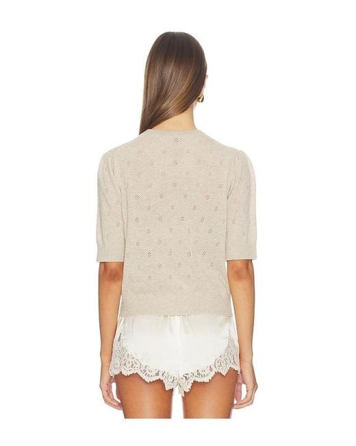 Citizens of Humanity White Raina Pointelle Short Sleeve Cardigan