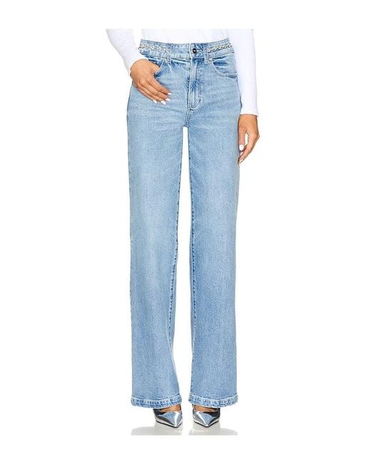 PAIGE Blue Sasha Wide Leg Jeans