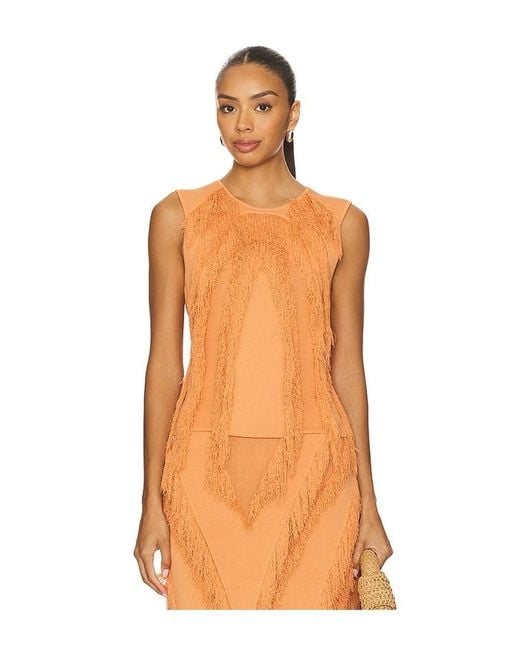 Ulla Johnson Orange Bonnie Sleeveless Knit Top