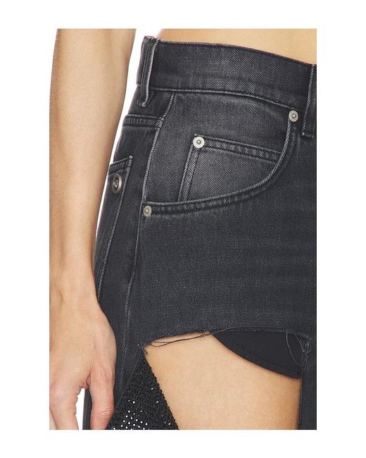 Area Black Hotfix Thigh Slash Jean