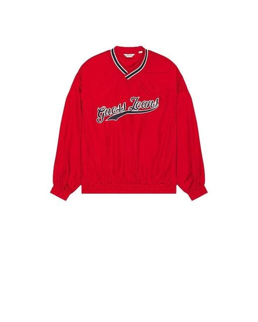 Guess Red Pullover Windbreaker for men