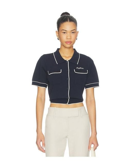 Malbon Blue Jacqueline Polo Top