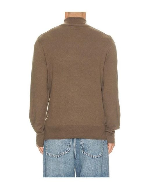 AllSaints Brown Kilburn Zip Funnel Quarter Zip Sweater for men
