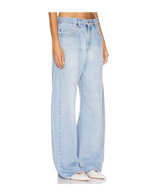 aligrace Blue Vintage Barrel Wide Leg Jeans