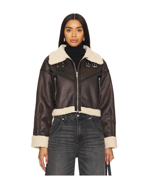 superdown Black Amelia Faux Leather Jacket