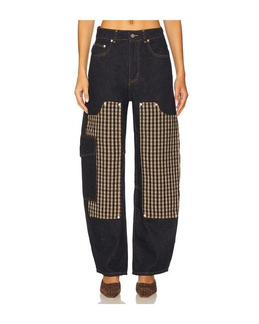 Ganni Black Neppy Denim Carpenter Jeans