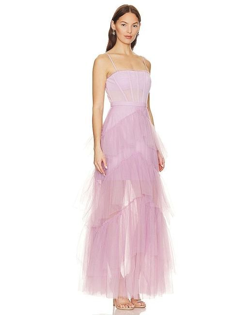 BCBGMAXAZRIA Pink Corset Tulle Gown