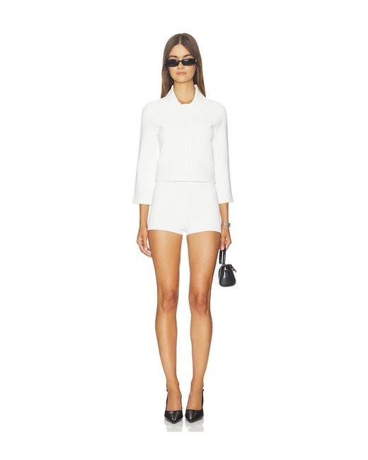 Alice + Olivia White Tarina Knit Hot Pant