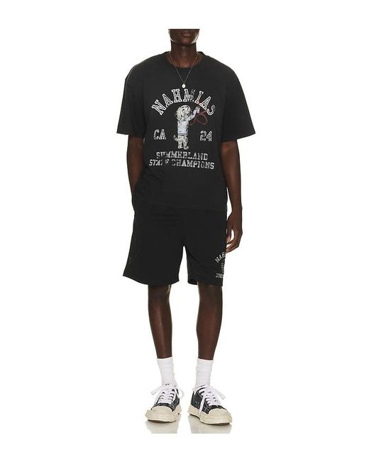 NAHMIAS Black State Champions Boxy T-Shirt for men