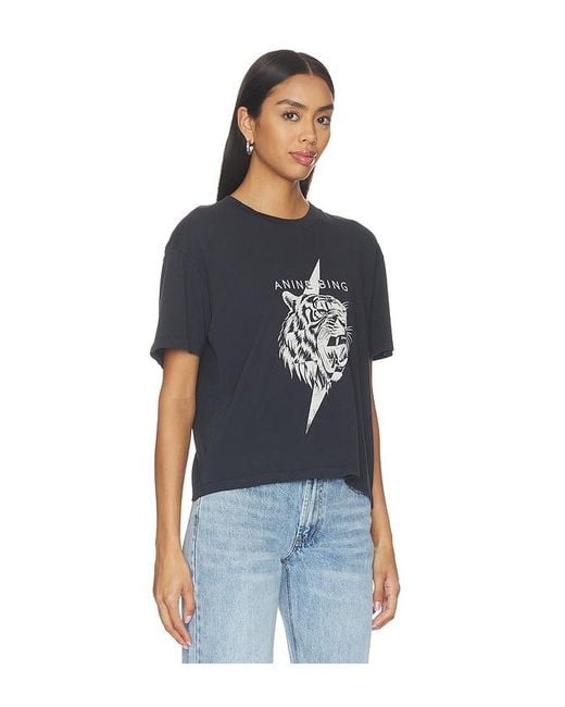 Anine Bing Blue Walker Tiger Tee