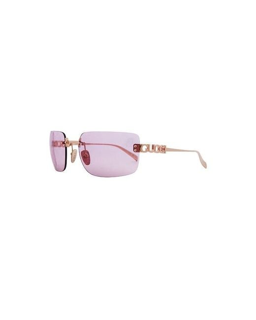 Gucci Pink Rectangular Sunglasses