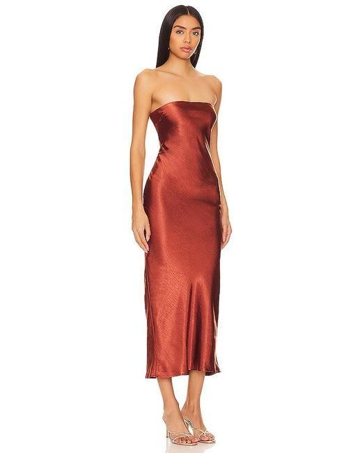 MORE TO COME Red Emma Strapless Maxi Dress