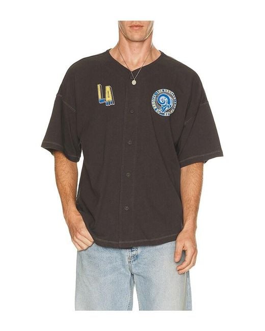 Junk Food Black Rams Baseball Jersey for men