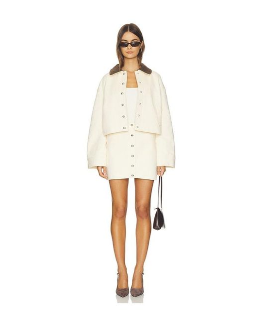 Apparis White Ella Canvas Cropped Jacket