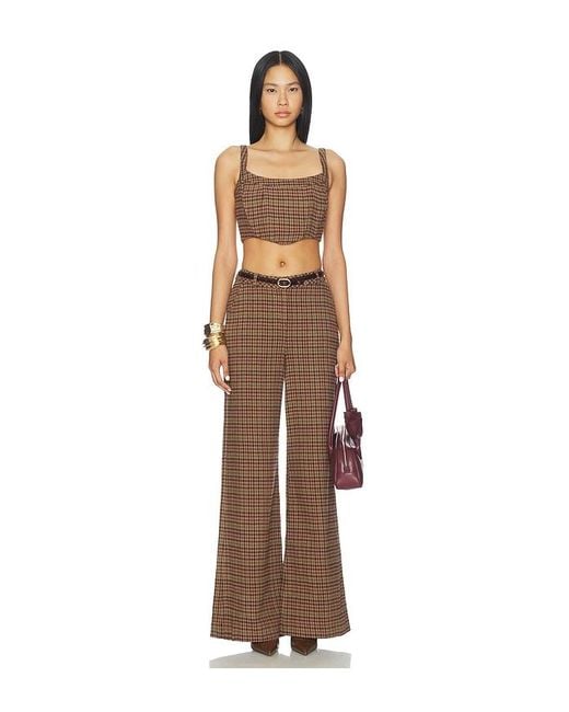 L'Agence Brown Pilar Wide Leg Pant
