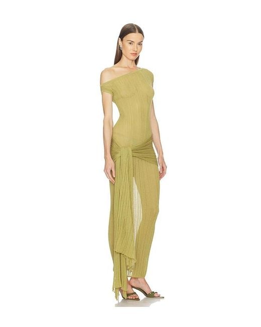 Camila Coelho Green Callie Sheer Midi Knit Dress
