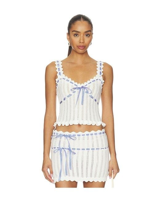 MAJORELLE White Ammelie Pointelle Tank