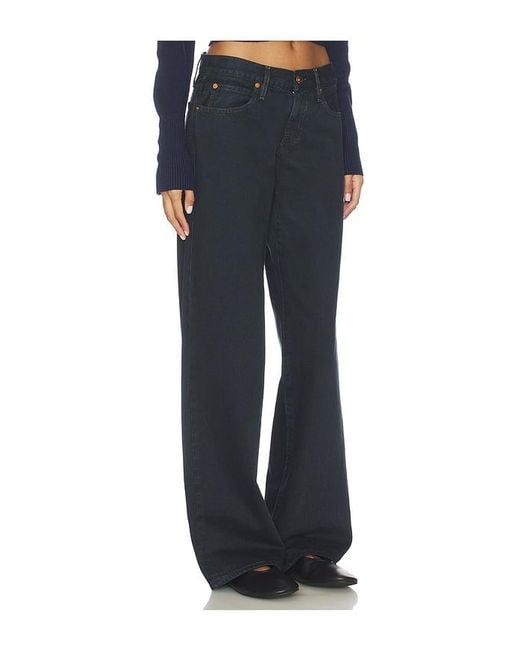 SLVRLAKE Denim Blue Lexi Low Rise Wide Leg Jeans