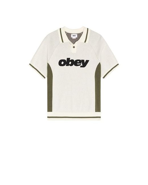 Obey Blue Sport Knitted Polo for men