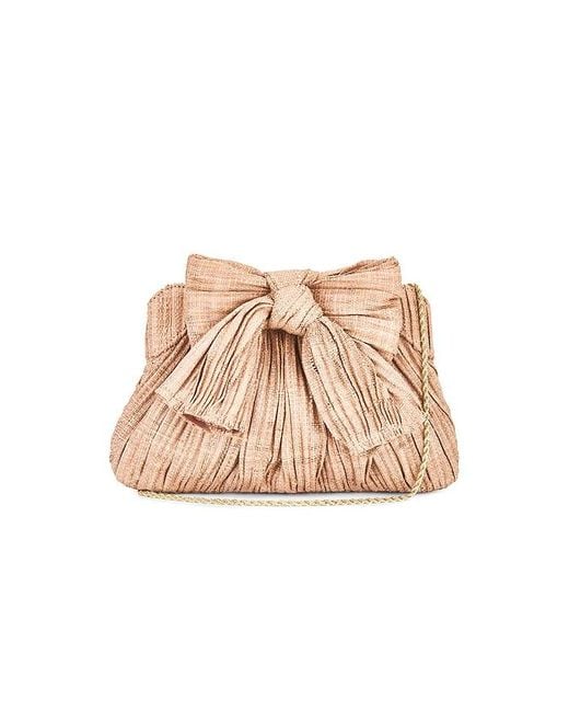Loeffler Randall Natural Rayne Pleated Bow Clutch