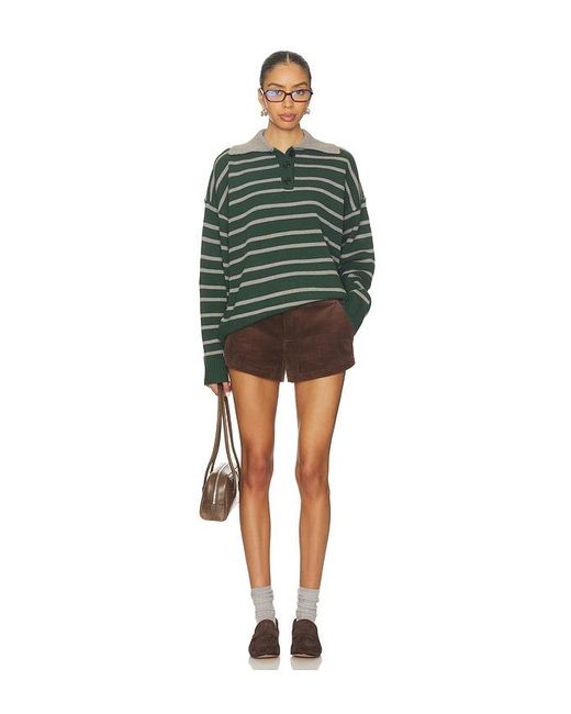 ALL THE WAYS Green Clydie Polo Sweater