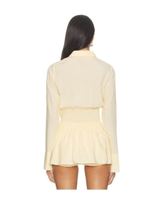 Seven Wonders Natural Adora Long Sleeve Shirred Shirt