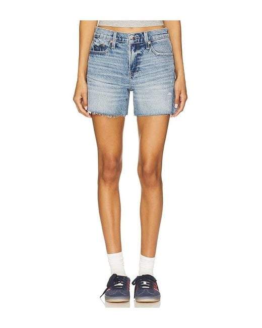 Pistola Blue Kennedy Relaxed Mid Rise Cut Off Short Shorts