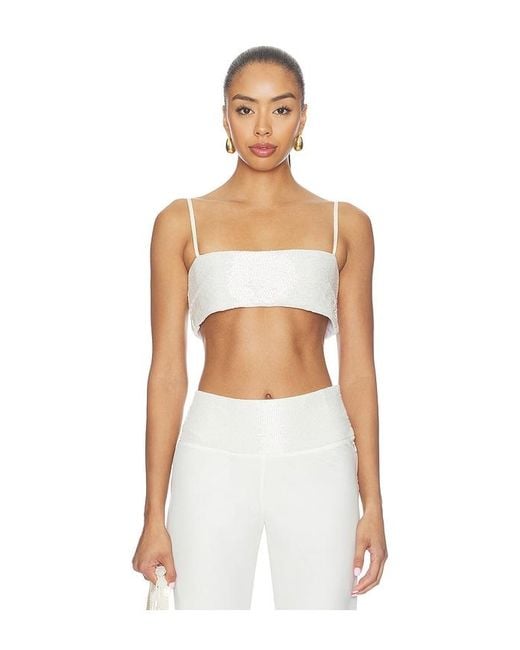 Asta Resort White Iris Hand Beaded Bralette
