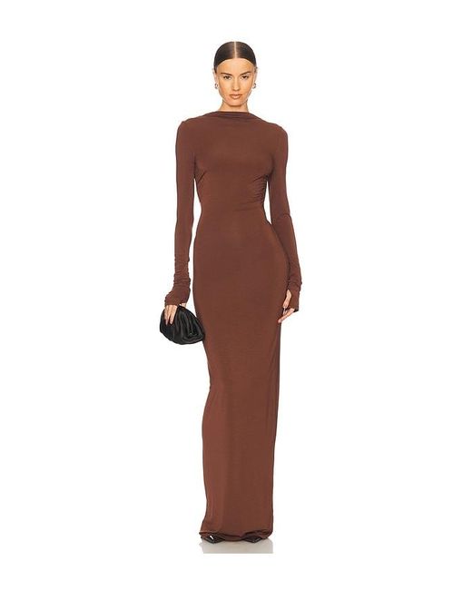 Helsa Jersey Backless Maxi Dress in Brown | Lyst Helsa Jersey Backless Maxi Dress in Brown | Lyst