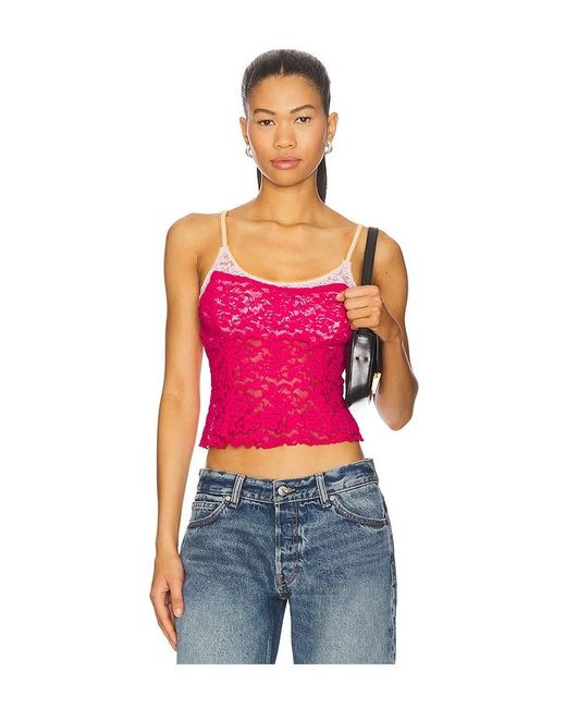 Free People All Day レースキャミソール Red