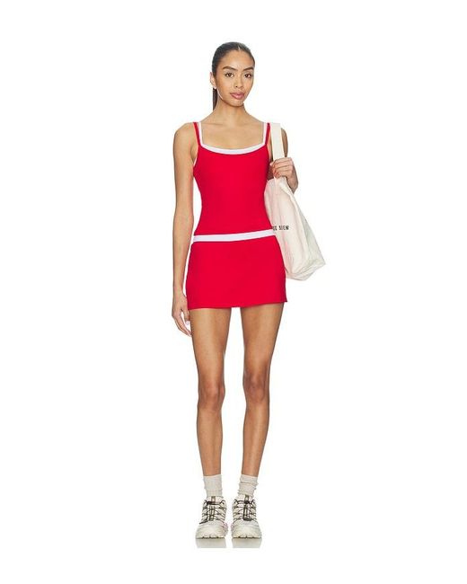 WellBeing + BeingWell Red Flowwell Tally Skirt