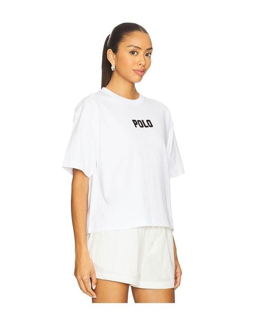 Polo Ralph Lauren White Logo Cotton Jersey Crewneck Tee