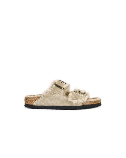 Birkenstock White Arizona Shearling Sandal