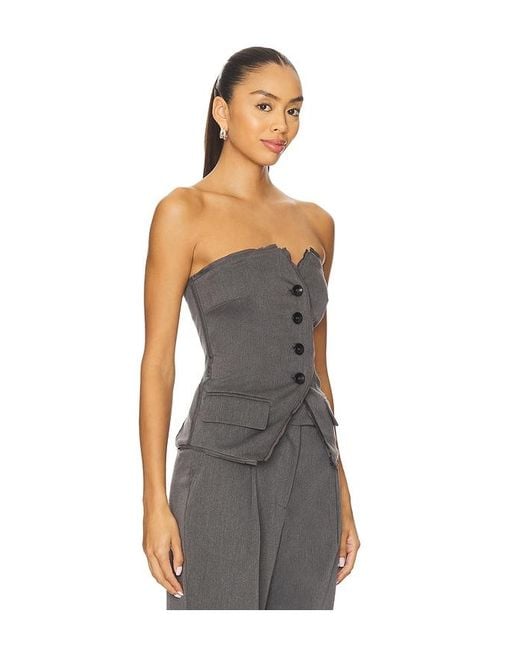 OSIS STUDIO Gray Faith Top