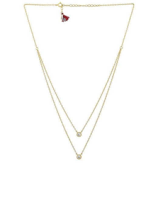 Shashi Metallic Solitaire Layered Necklace